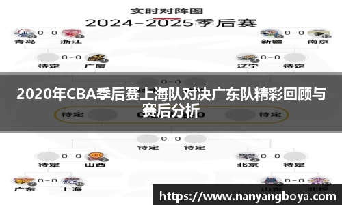 2020年CBA季后赛上海队对决广东队精彩回顾与赛后分析